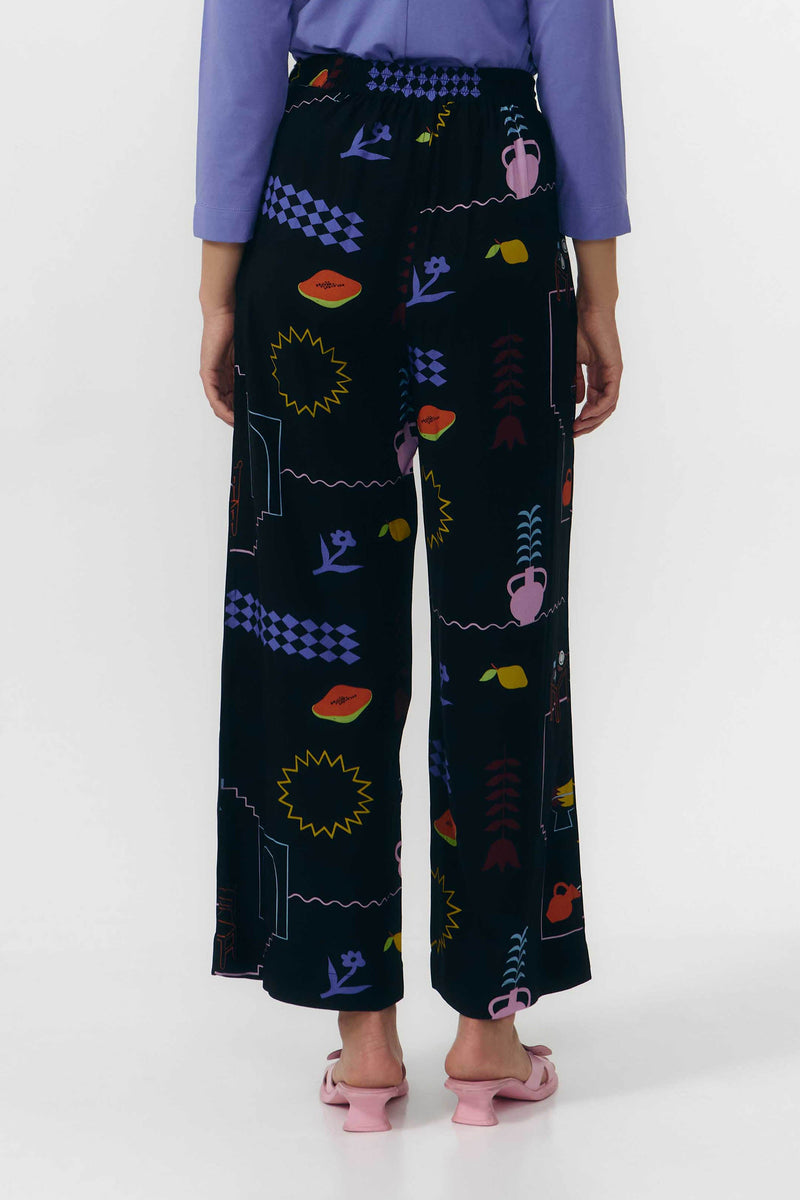 HATTA PANTS VISCOSE PRINT HOLIDAY