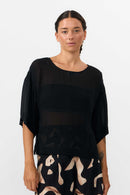 BLUSA SELLA DE CHIFÓN BLACK