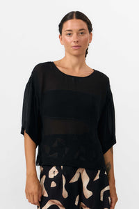 BLUSA SELLA DE CHIFÓN BLACK