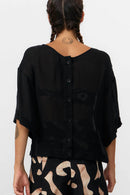 BLUSA SELLA DE CHIFÓN BLACK