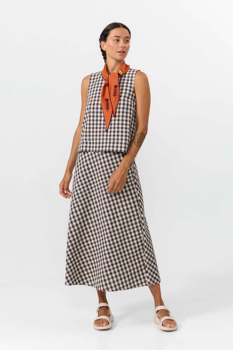 BELEN SKIRT CHECK GREY