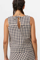 TOP ARUBA CHECK GREY