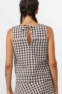 TOP ARUBA CHECK GREY