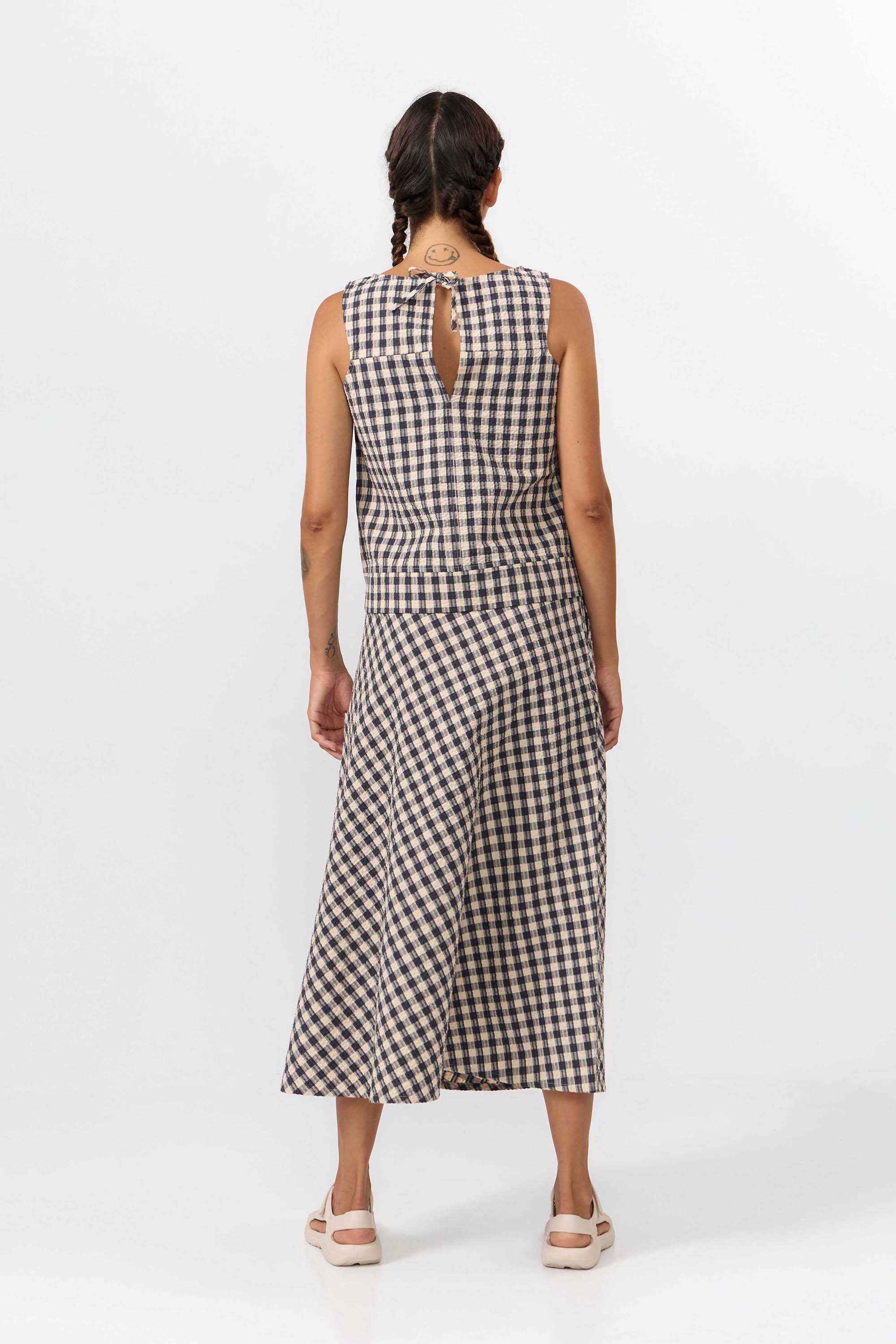 TOP ARUBA CHECK GREY