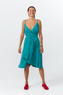 VESTIDO CORTO MULTIPOSICIÓN MODAL TEAL