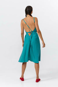 VESTIDO CORTO MULTIPOSICIÓN MODAL TEAL