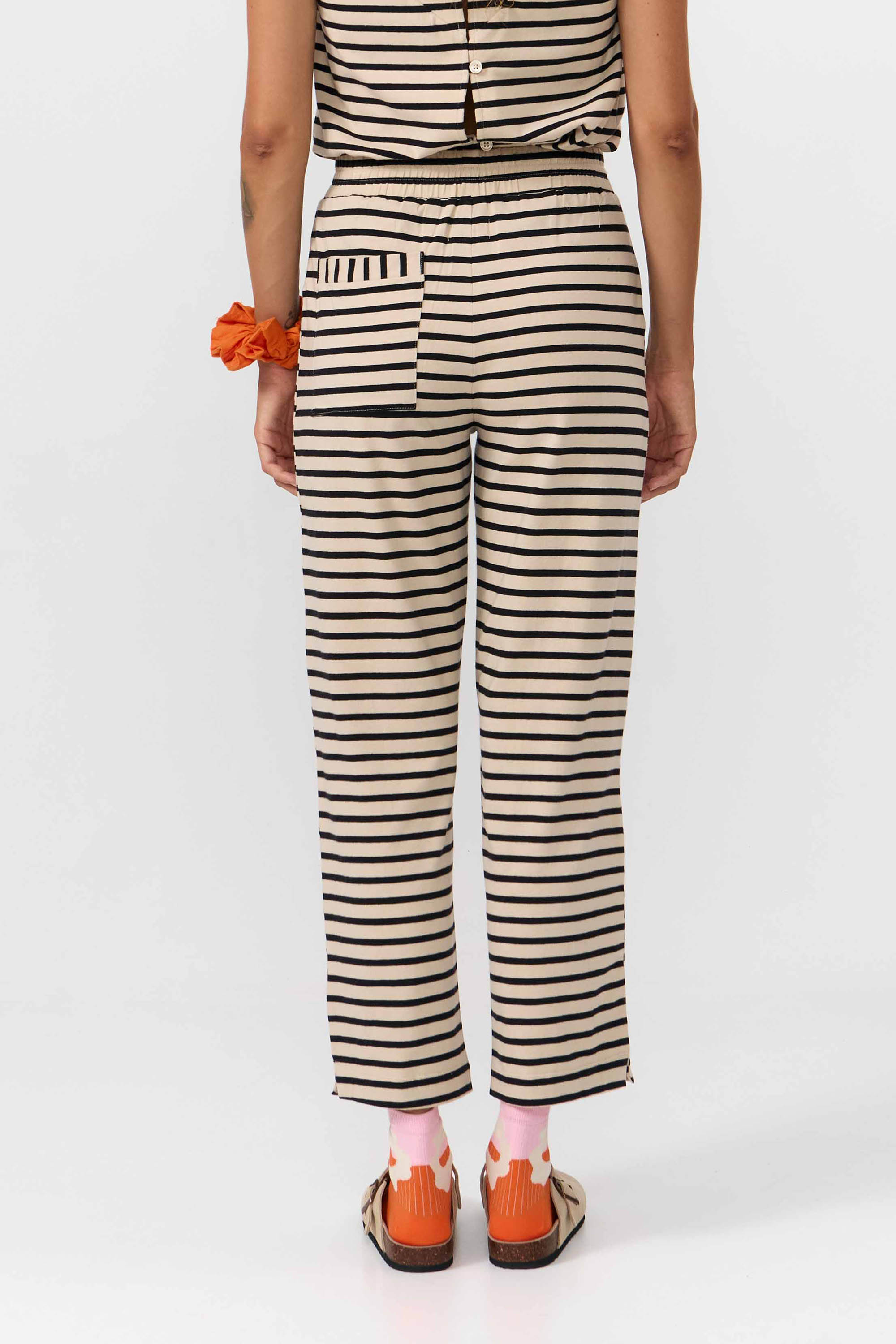 MORGON PANTS STRIPES BLACK