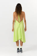 VESTIDO CORTO MULTIPOSICIÓN VISCOSA/LINO APPLE GREEN