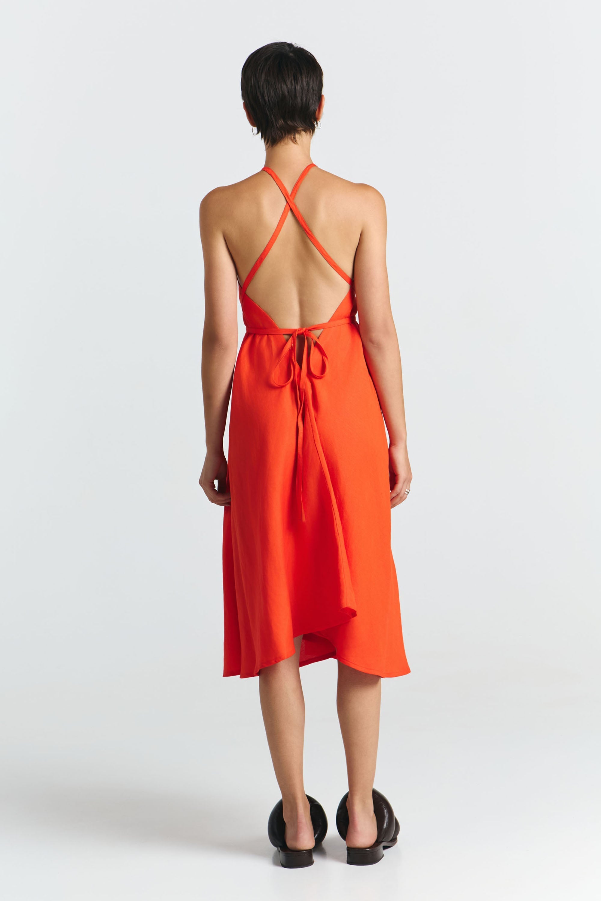 MP SHORT VISCOSE LINEN RED