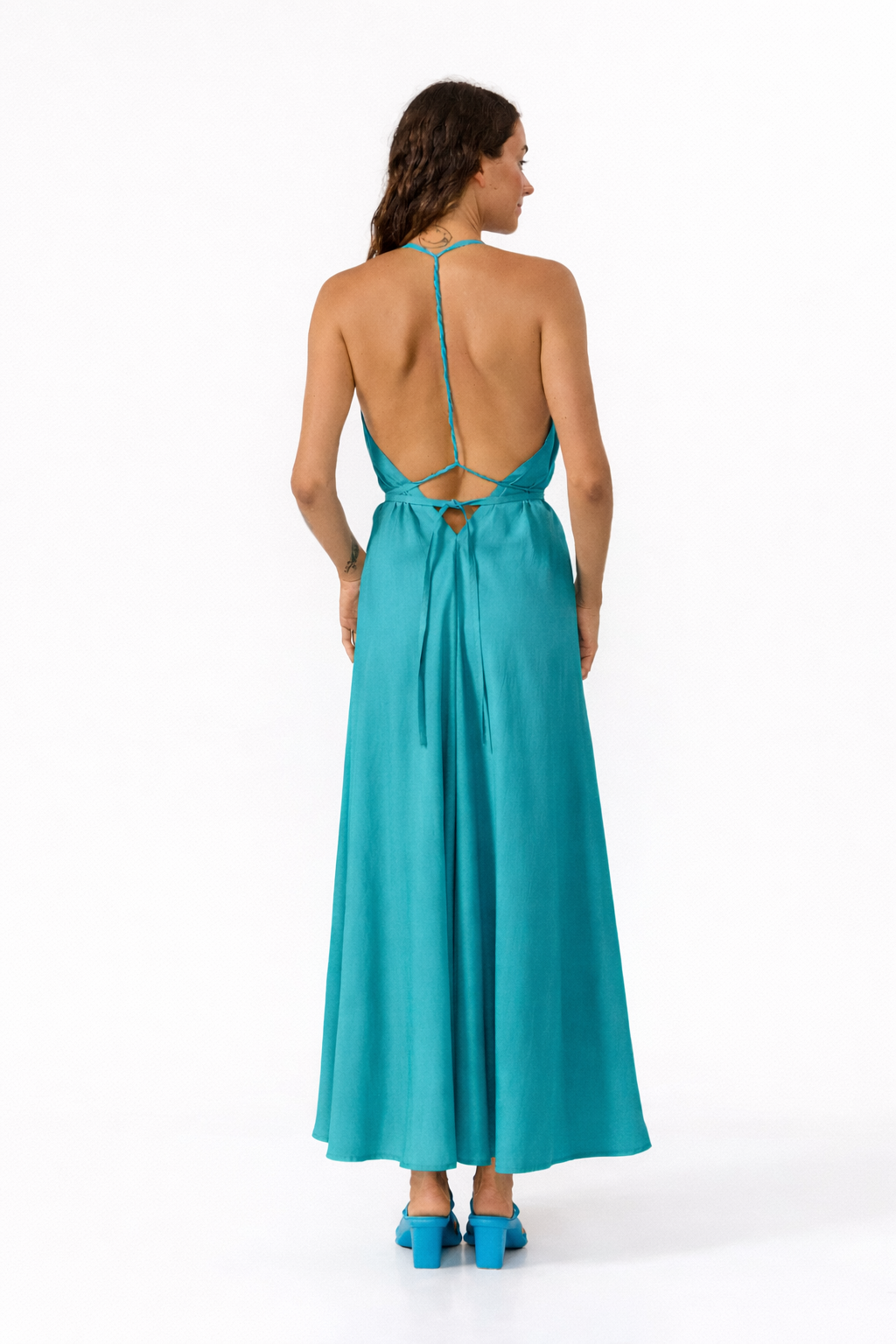 VESTIDO LARGO MULTIPOSICIÓN MODAL TEAL