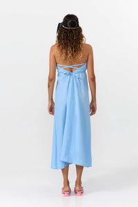 VESTIDO MIDI MULTIPOSICIÓN ALGODÓN/LINO LIGHT BLUE