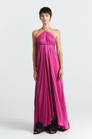 VESTIDO MULTIPOSICIÓN LARGO CUPRO MAGENTA