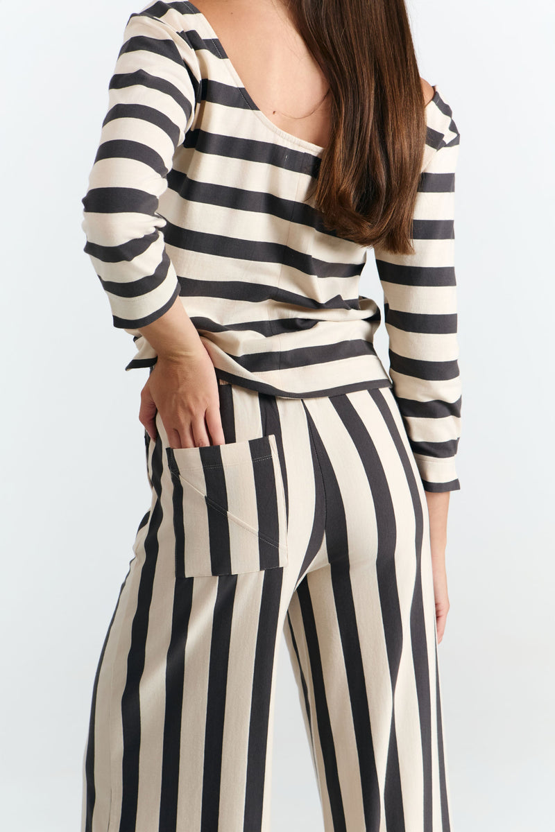 PALAU PANTS BLACK STRIPES
