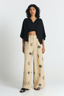 PANTALONES RANDA EMBROIDERY BEIGE