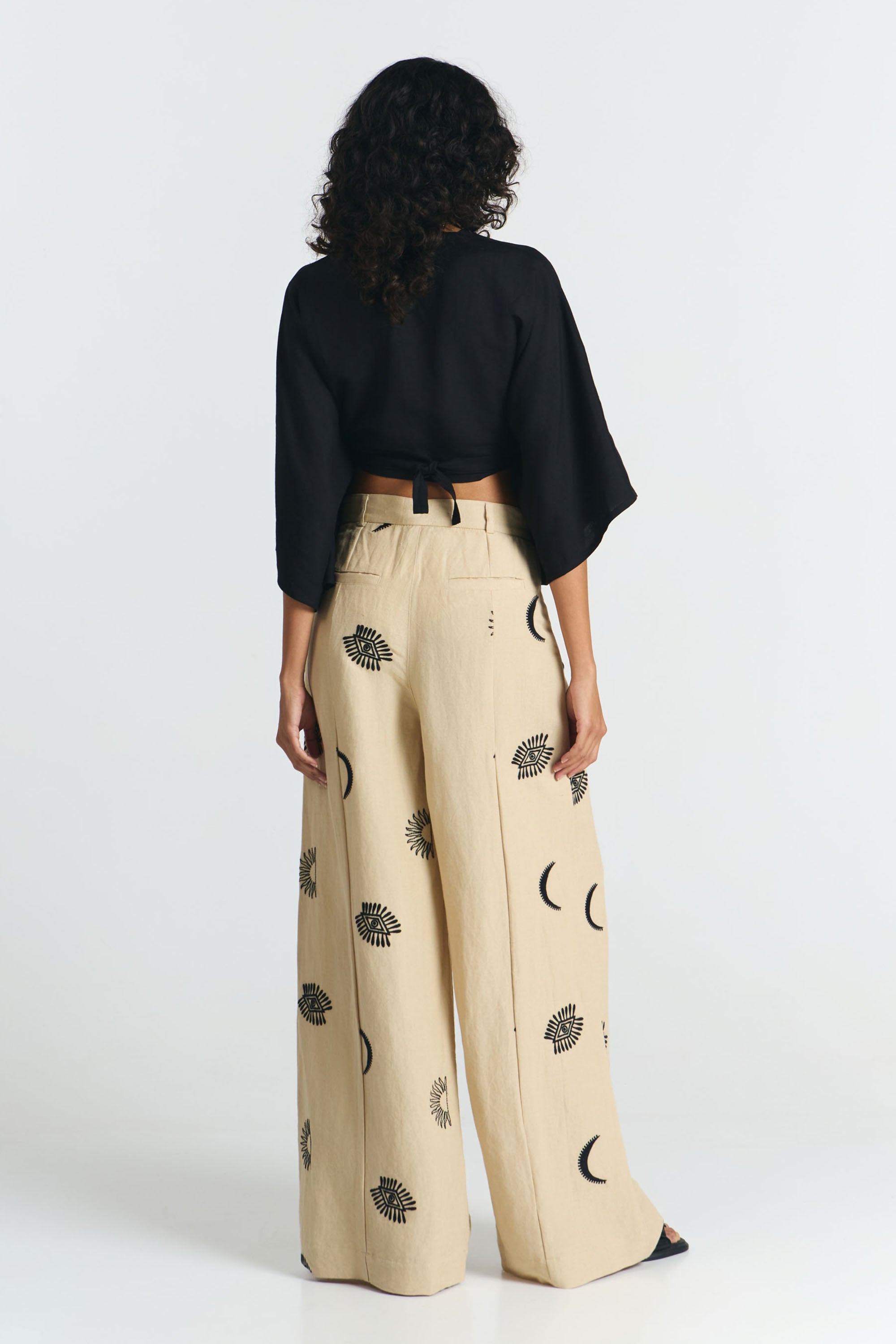 PANTALONES RANDA EMBROIDERY BEIGE