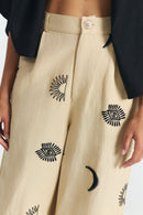 PANTALONES RANDA EMBROIDERY BEIGE